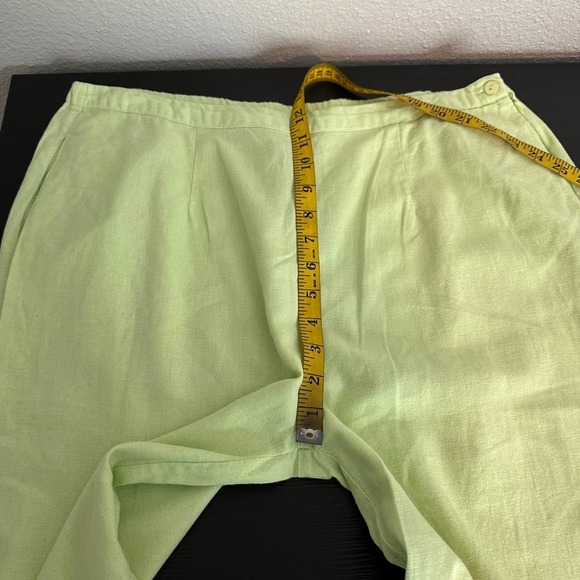 Rachel Rose Green Linen Eyelet Embroidered Wide Leg Pants - Picture 11 of 12